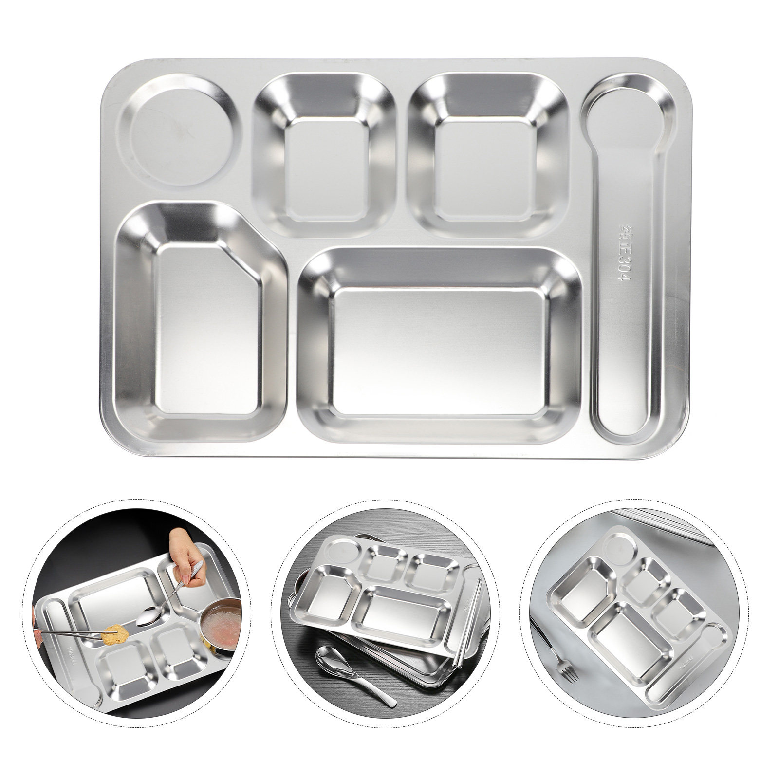 Food Storage Stainless Steel - 1 szt. Taca na lunch ze