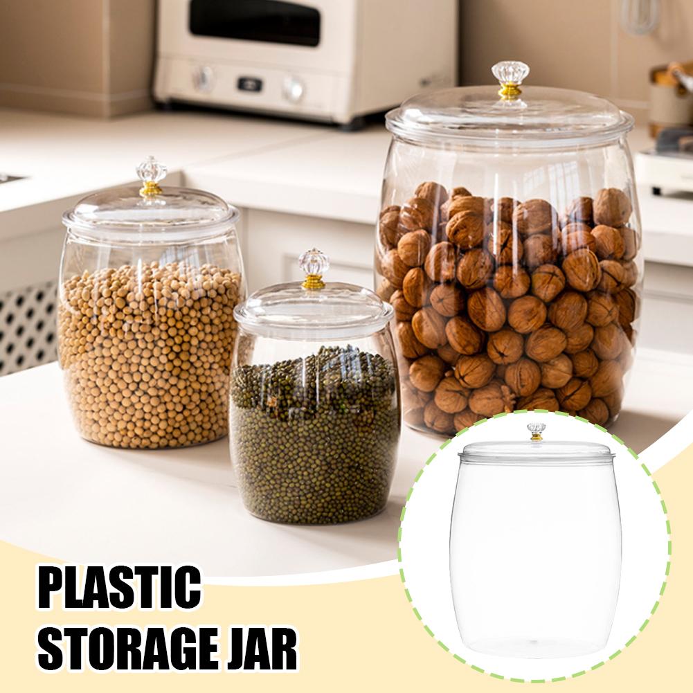 Food Storage Container - Duży przezroczysty plastikowy szczelny słoik z