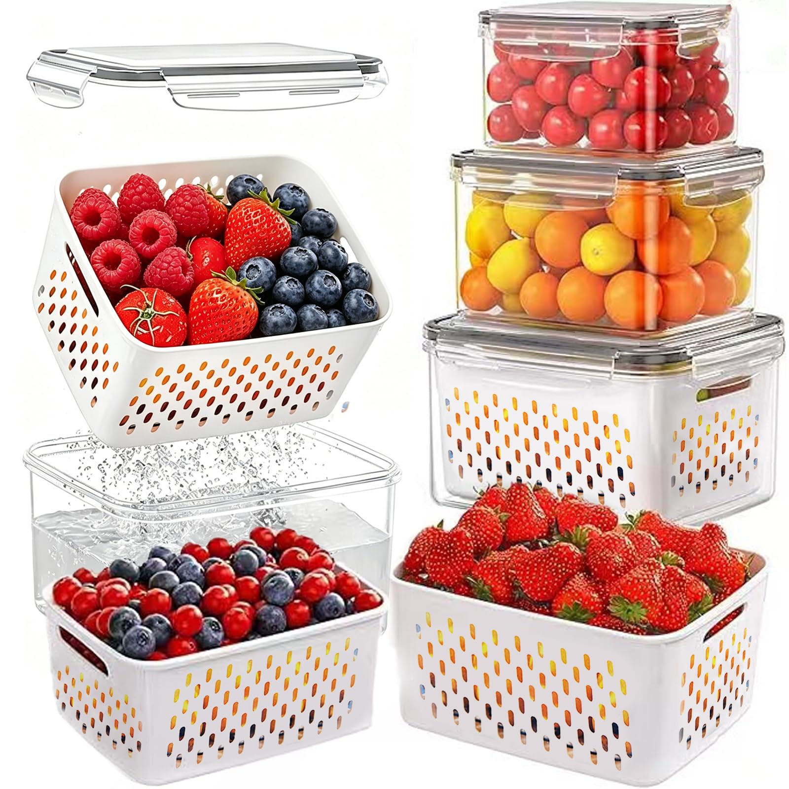 Food Storage Acrylic Containers - 3-pak pojemników do przechowywania owoców, nadaje