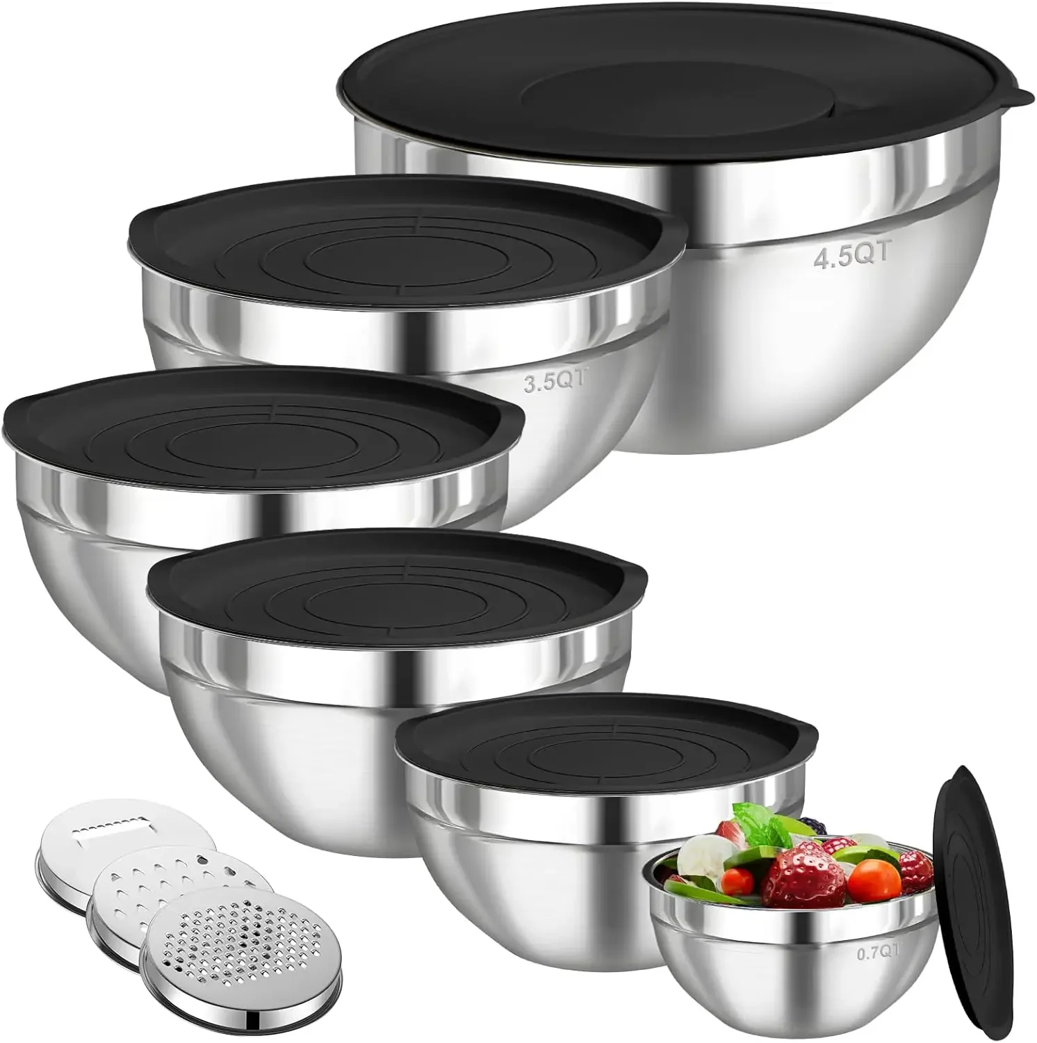 Food Storage Stainless Steel - Zestaw 6 misek ze stali nierdzewnej