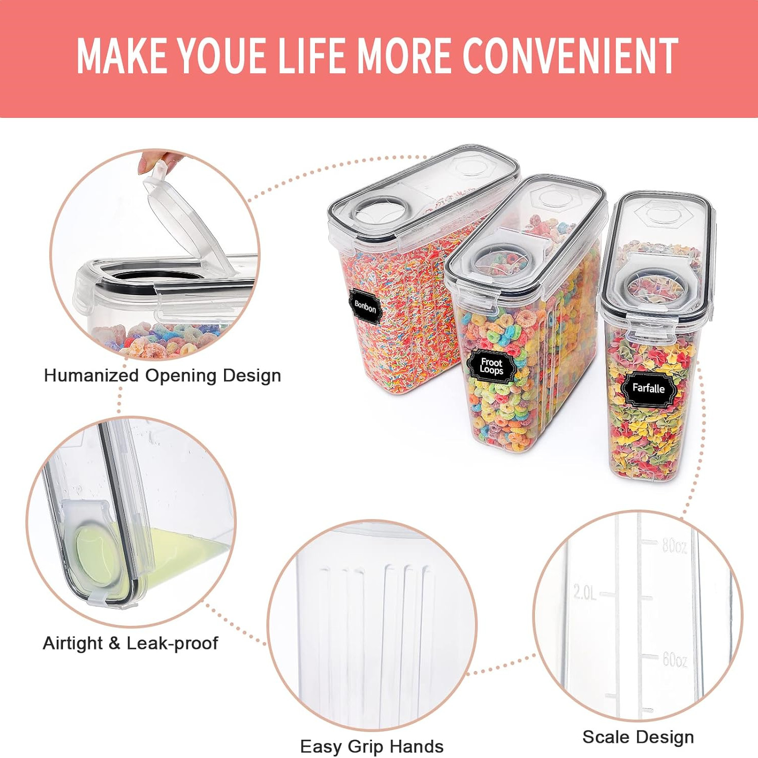 Pojemniki na płatki śniadaniow – Food Storage Acrylic Containers recenzja i cena