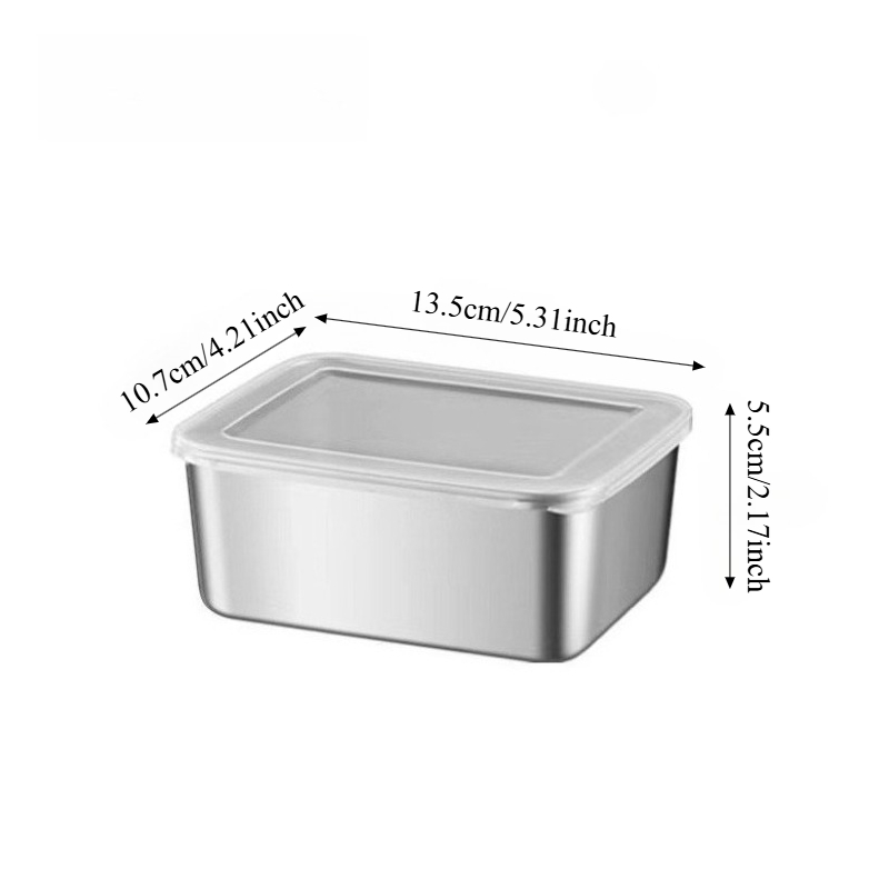 3/6 szt. Prostokątna pojemnik  – Food Storage Stainless Steel recenzja i cena