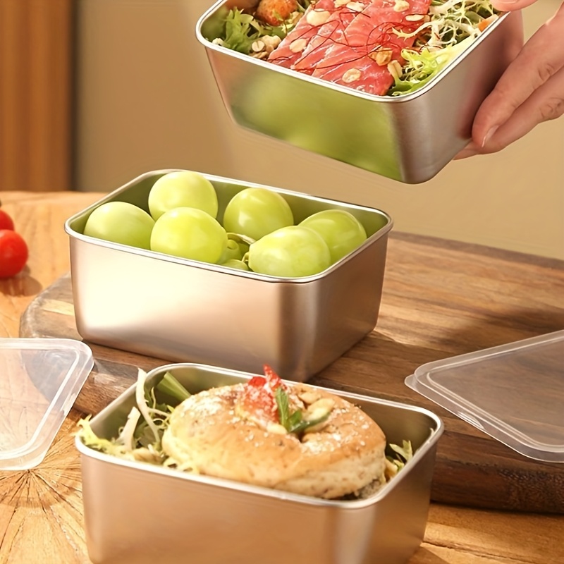 3/6 szt. Prostokątna pojemnik  – Food Storage Stainless Steel recenzja i cena